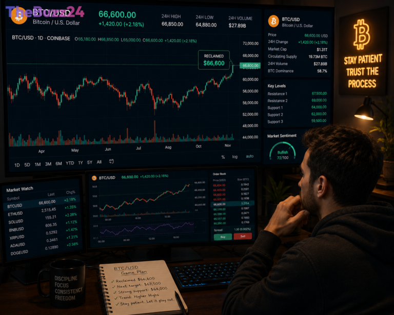 Bitcoin Breaches $66,000 Amidst Easing Geopolitical Tensions