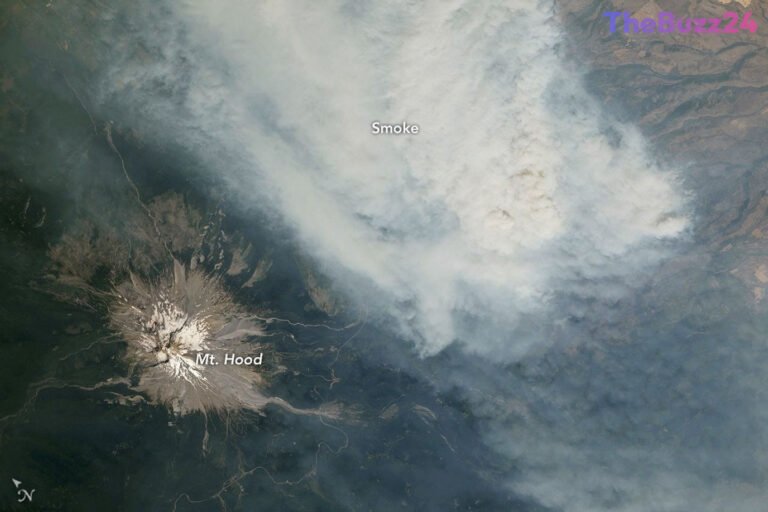 Wildfires Shroud Pacific Northwest’s Iconic Volcanic Peaks in Dense Smoke