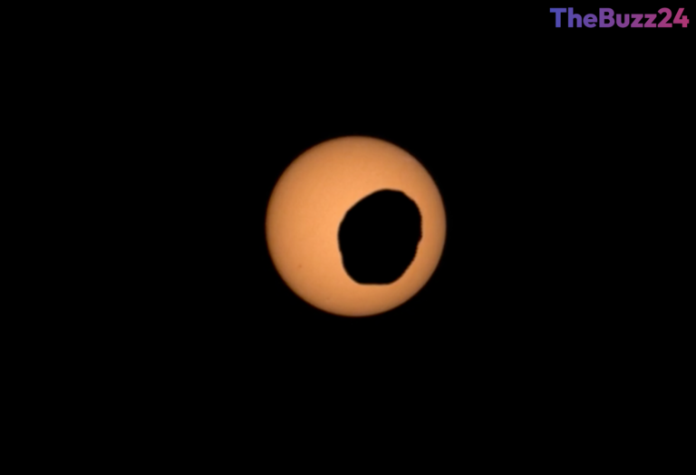 Perseverance Rover Records Latest Solar Transit of Martian Moon Phobos