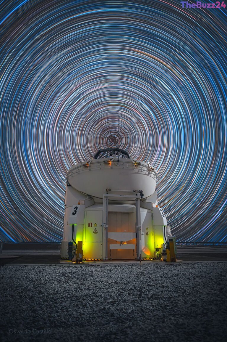 Capturing the Cosmos: How Star Trails Reveal Earth’s Rotation Over Paranal