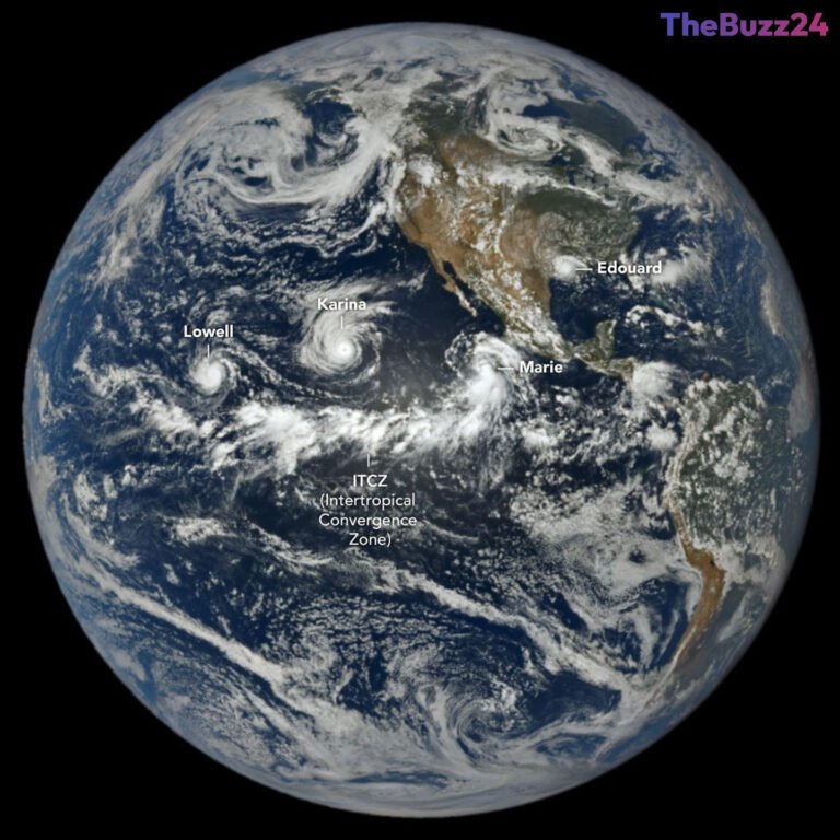 Pacific Storm Surge: Satellite Imagery Captures Rare Triple Cyclone Event