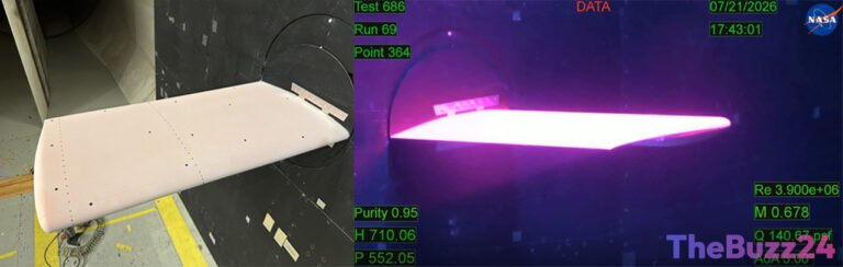 NASA’s Glowing Wings: Pressure-Sensitive Paint Revolutionizes Aircraft Design Testing